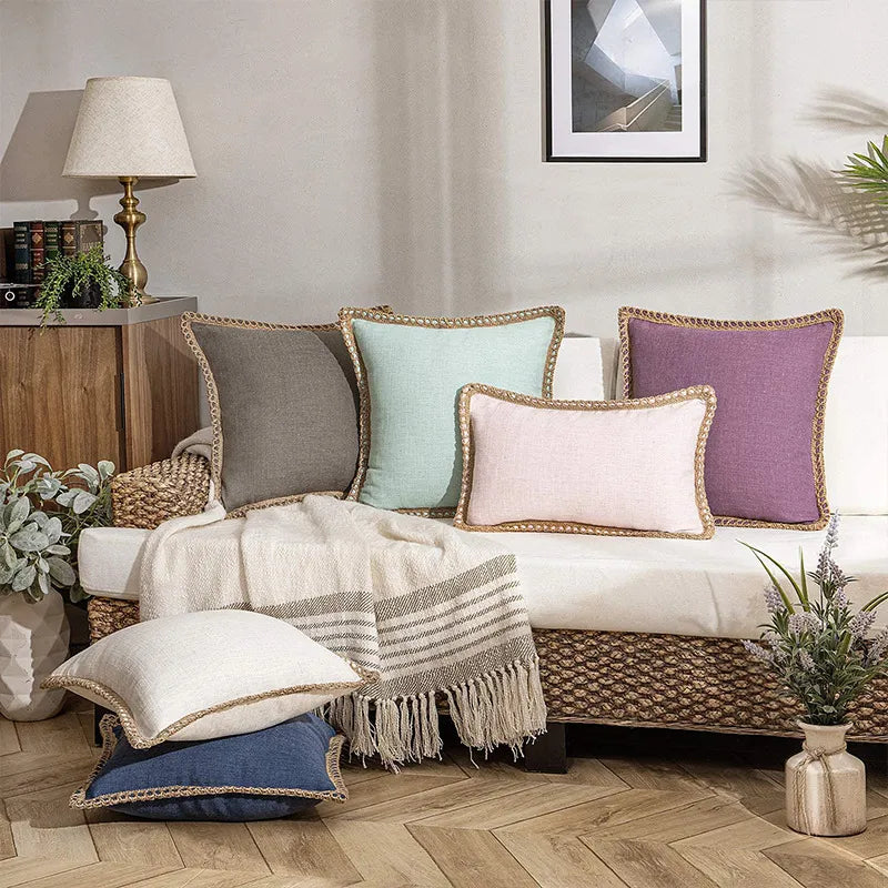 1pcs Flax Sofa Cushion Er Decorative
