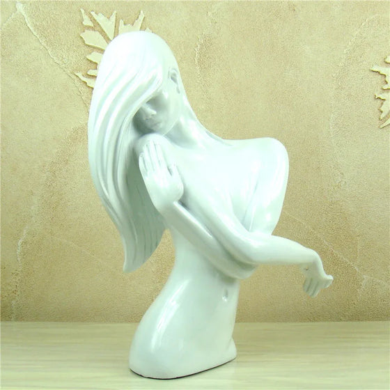 Abstract Naked Woman Bust Handmade Resin Belle Sculpture Human Body Art Ornament Lover's Gift Craft for Bedroom Decor Furnishing