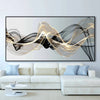 Abstract Floating Black Gold Mesh Luxury Wall Art