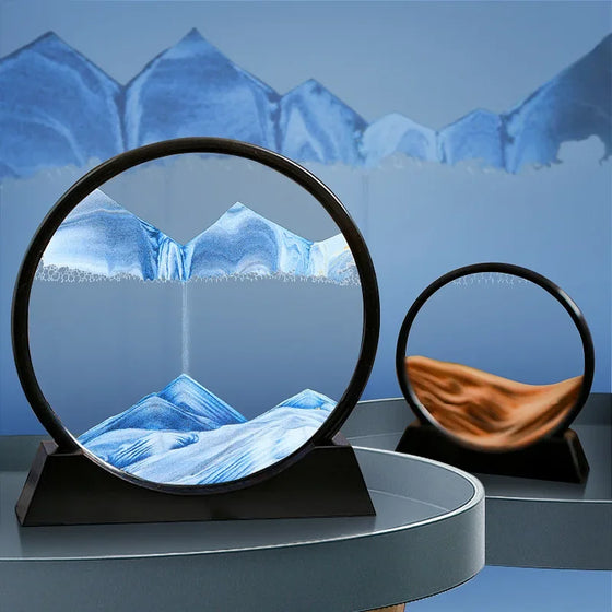3D Moving Sand Art Glass Deep Sea Sandscape Hourglas