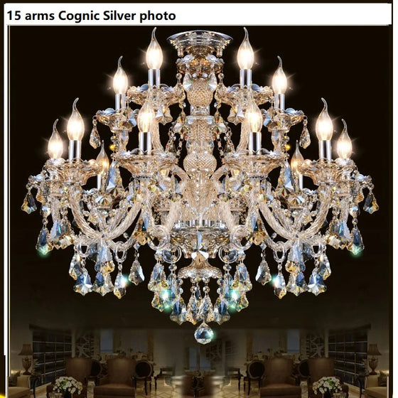 New Luxury Led Crystal Chandelier K9 Large 6/8/10/15/18/24 Arms Living Room Modern Lustres De Lamps For Bedroom Lighting